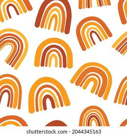 Seamless pattern rainbow orange autumn colors vector illustration