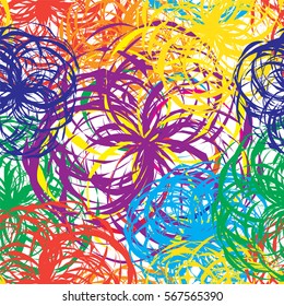 Seamless pattern with rainbow rings for web design