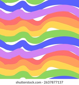 seamless pattern with rainbow stripes in hand drawn style in vector. Template for backgrounds backdrops prints wallpaper wrapping textile packaging