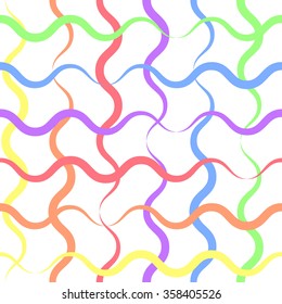 seamless pattern - rainbow thick waves on white background