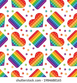 Seamless pattern rainbow toy pop it 