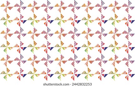 seamless pattern with rainbow triangles, abstract triangle geometric red yellow green and blue background patch work seamless repeat style, replete image design for fabric printing,