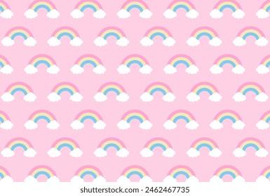 seamless pattern with rainbows and clouds for banners, cards, flyers, social media wallpapers, etc.