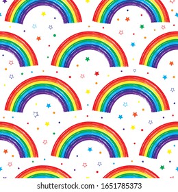 Patrón sin problemas con arcos, estrellas y círculos sobre fondo blanco para textiles, diseño de impresión, sitio web.