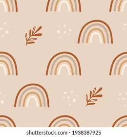 Seamless pattern with rainbows. Vector illustration.