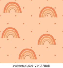 Seamless pattern with rainbows. Vector illustration.