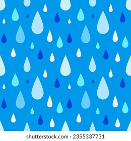 Seamless pattern of raindrop in blue, use for background, decoration, paper wrap