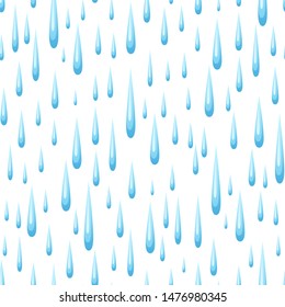 Seamless pattern with raindrops. Cartoon illustration of rain.