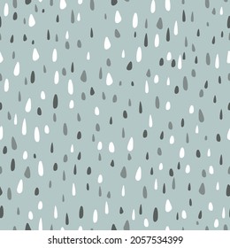 Seamless pattern with raindrops. Good for fabric, wrapping, apparel, textile, wallpaper. Vector illustration