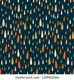 Seamless pattern with raindrops. Rainy days.