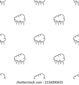 Seamless pattern with rainy clouds. Black and white doodle rainy clouds. Doodle cumulonimbus icons. cumulonimbus seamless pattern