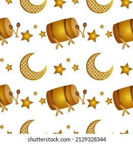 seamless pattern with ramadan theme on white background