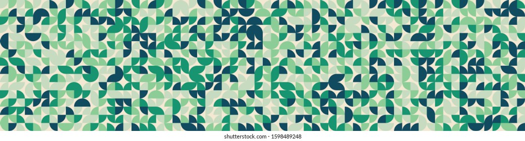 Seamless pattern with random colored quarter circles Generative Art background illustration