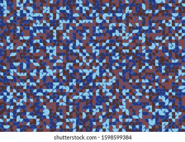 Seamless pattern with random colored quarter circles Generative Art background illustration