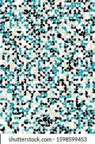 Seamless pattern with random colored quarter circles Generative Art background illustration