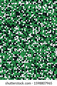 Seamless pattern with random colored quarter circles Generative Art background illustration