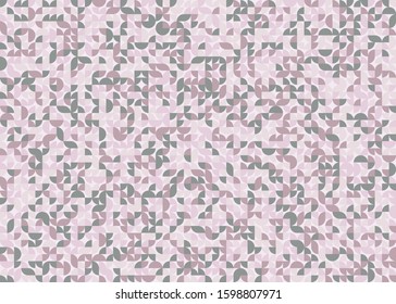 Seamless pattern with random colored quarter circles Generative Art background illustration