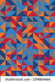 Seamless pattern with random colored quarter circles Generative Art background illustration