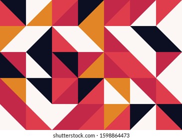 Seamless pattern with random colored quarter circles Generative Art background illustration