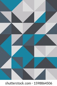 Seamless pattern with random colored quarter circles Generative Art background illustration