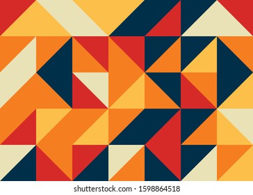 Seamless pattern with random colored quarter circles Generative Art background illustration