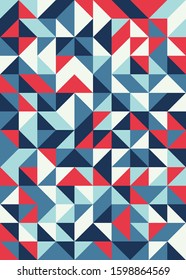 Seamless pattern with random colored quarter circles Generative Art background illustration