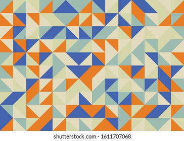 Seamless pattern with random colored quarter circles Generative Art background illustration