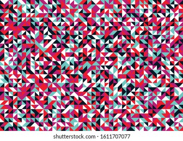 Seamless pattern with random colored quarter circles Generative Art background illustration