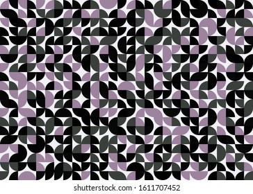 Seamless pattern with random colored quarter circles Generative Art background illustration