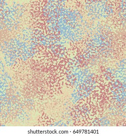 Seamless pattern. Random colored spots. Brutal camouflage. Light tones. Beige-brown-blue.