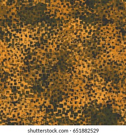 Seamless pattern. Random colored spots. The chaos of color. Fashionable camouflage. Orange-green and gray tones.