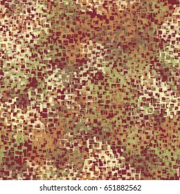 Seamless pattern. Random colored spots. The chaos of color. Fashionable camouflage. Brown, green tones.