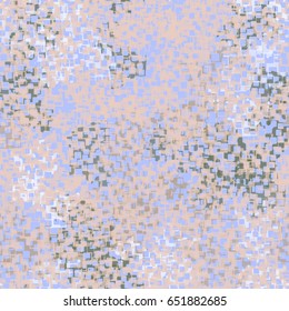 Seamless pattern. Random colored spots. The chaos of color. Fashionable camouflage. Blue, beige, green-blue tones.