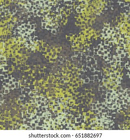 Seamless pattern. Random colored spots. The chaos of color. Fashionable camouflage. Green, gray, drown tones.