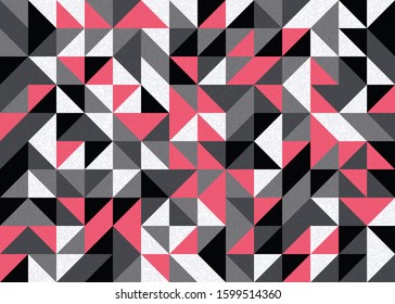 Seamless pattern with random colored triangles Generative Art background illustration