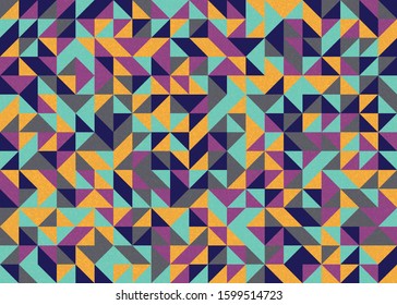 Seamless pattern with random colored triangles Generative Art background illustration