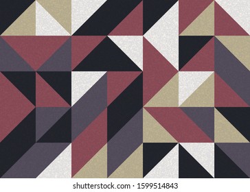 Seamless pattern with random colored triangles Generative Art background illustration