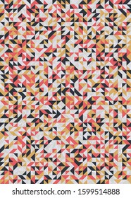 Seamless pattern with random colored triangles Generative Art background illustration