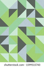 Seamless pattern with random colored triangles Generative Art background illustration