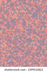Seamless pattern with random colored triangles Generative Art background illustration