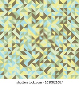 Seamless pattern with random colored triangles Generative Art background illustration