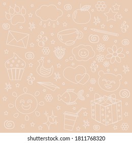 seamless pattern with random doodle icons