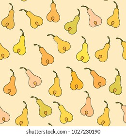 Seamless pattern with random pears.