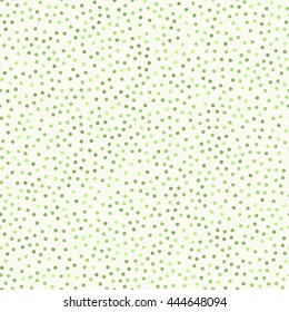 Seamless Pattern of Random Round Dots of the same size, with Green Colors of Various Brightness.