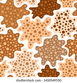 seamless pattern with random splashes. natural colors. vector texture. organic cells