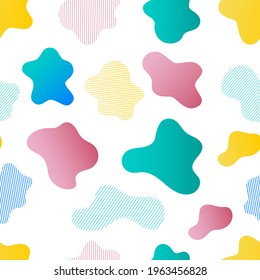 Seamless Pattern of random spots. Colored and striped spot. The spot is irregular in shape with a simple rounded smooth shape. Vector