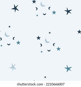 Seamless pattern with random stars on pastel background. Winter pattern can be used as textile, fabric, wallpaper, banner and other. Vector illustration