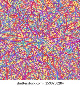 Seamless pattern with random strokes and scribbles. Perfect for interior design, gift paper, fabric print, pattern fills, web design. Urban vector texture for textile and packaging.