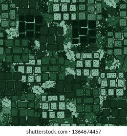 Seamless pattern with randomly arranged blocks on an abstract background.