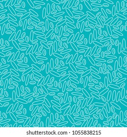 Seamless pattern with randomly distributed rice grains. Abctract background. Vector illustration.